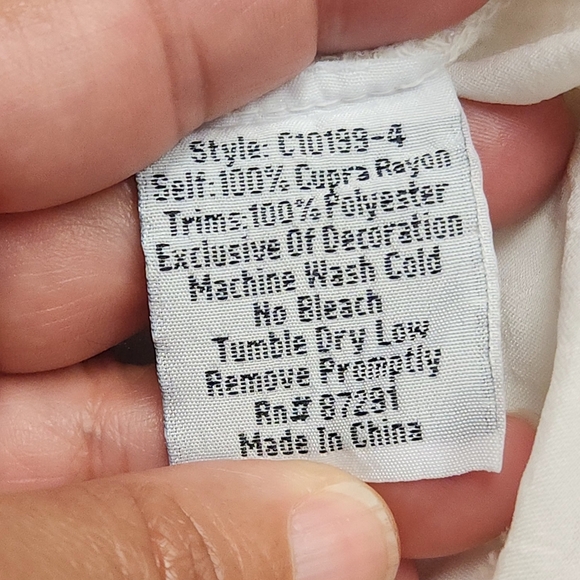 JOHNNY WAS VARA BLOUSE Flared Sheer Lightweight Floral Embroidered White Size S - Picture 9 of 15